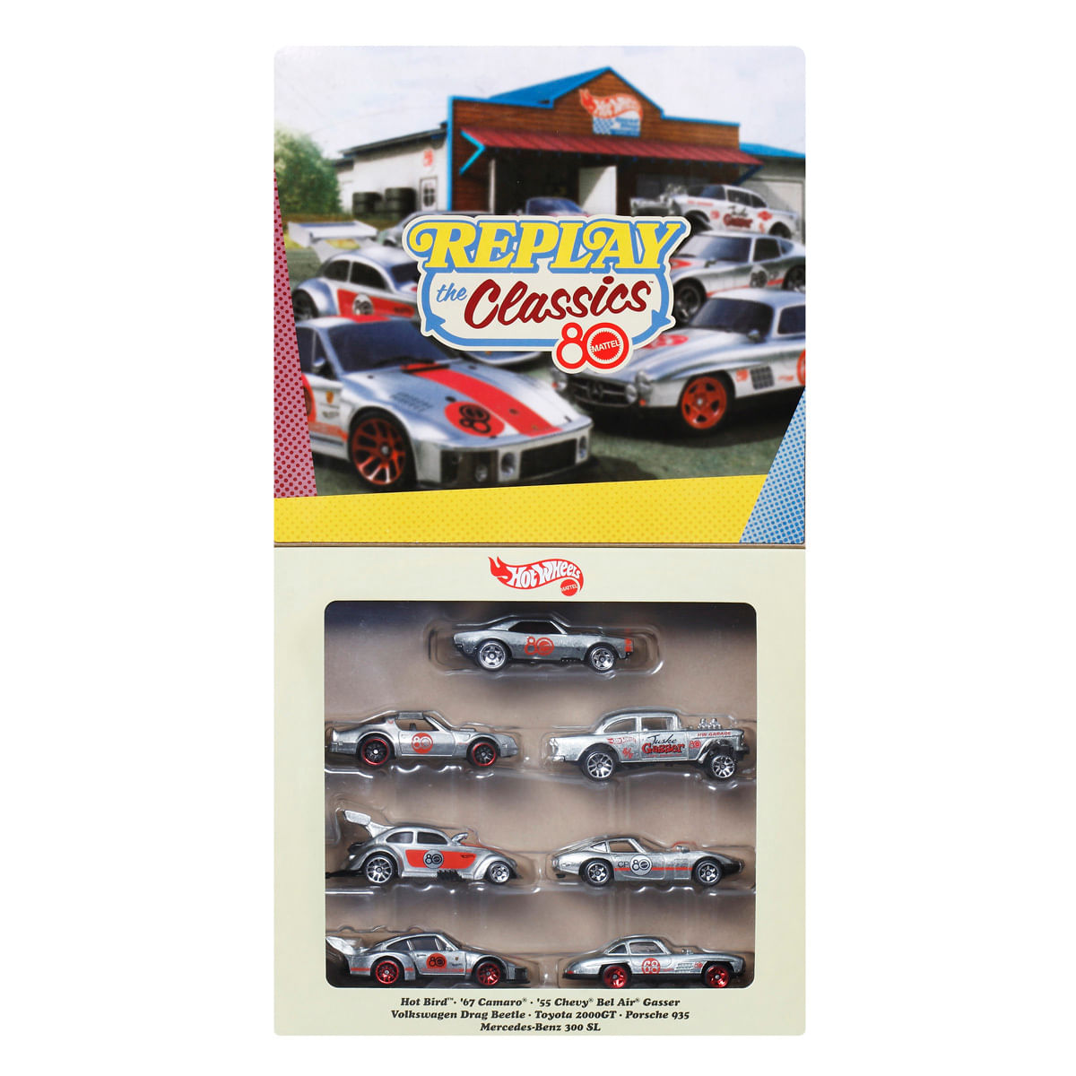 Set Automjetesh Hot Wheels Silver Series për 80-vjetorin