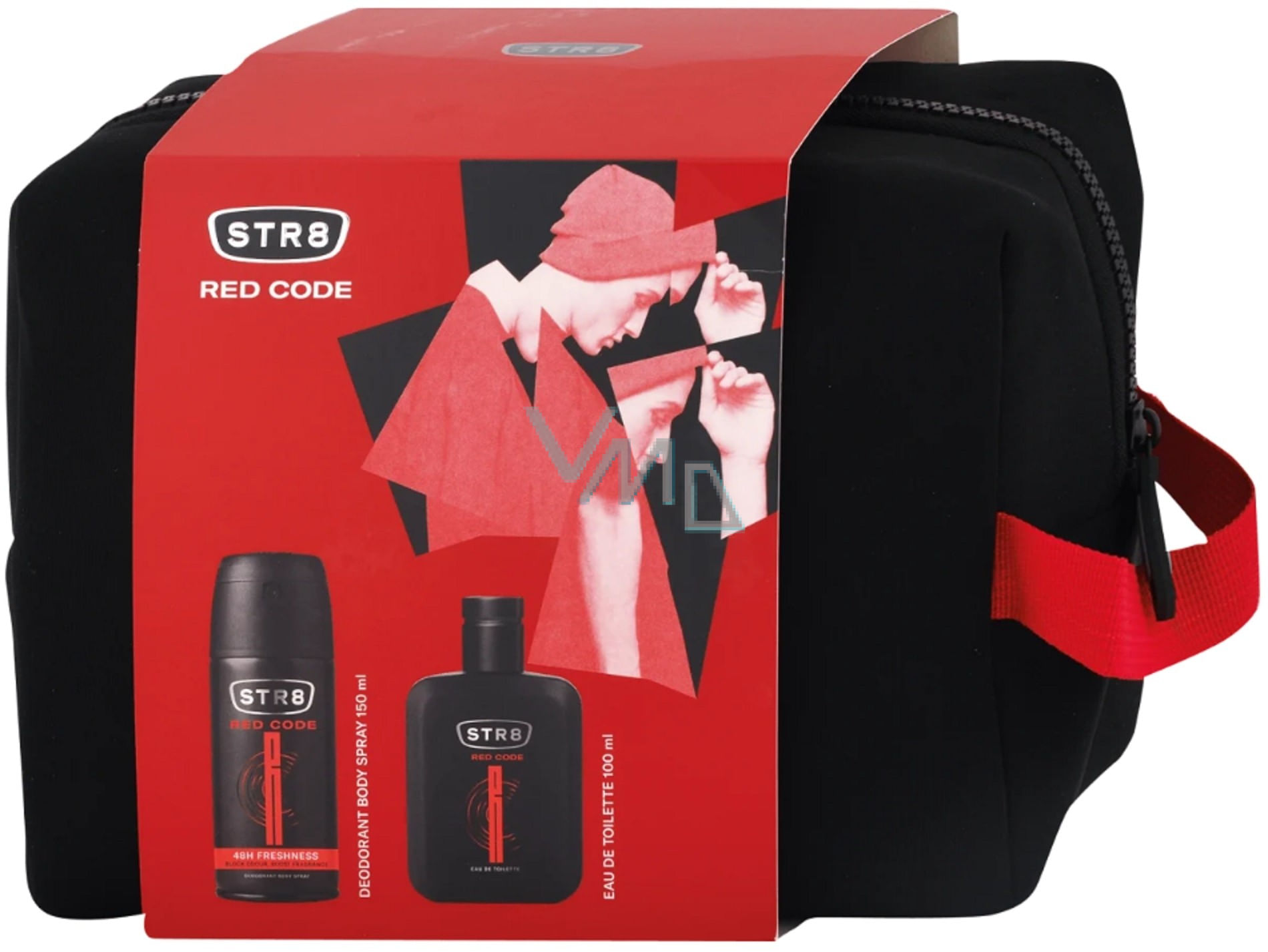 Set Eau de Toilette 100ml + Deodorant 150ml + Dhuratë STR8, Red Code