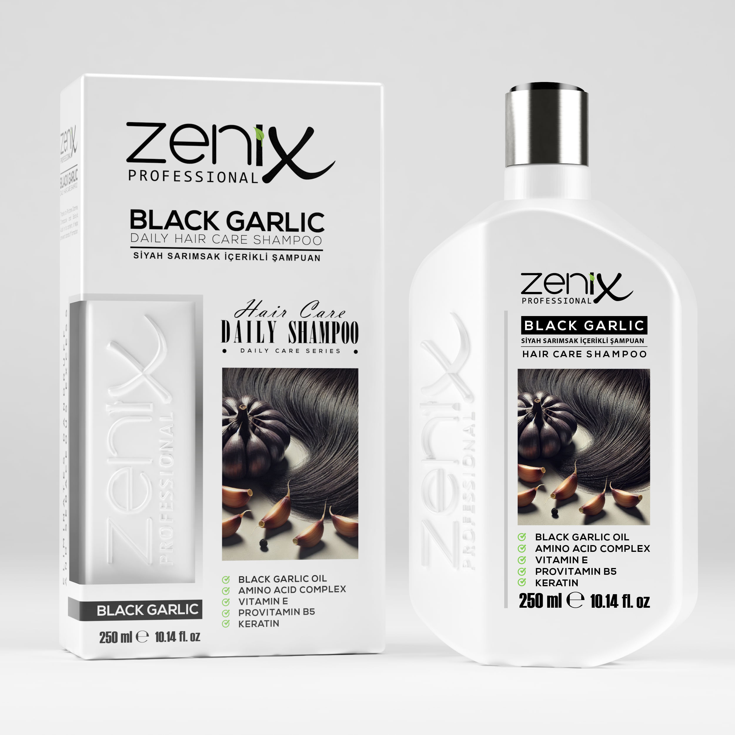 Shampo për Flokë Zenix – Me hudhër të zezë | 250 ml