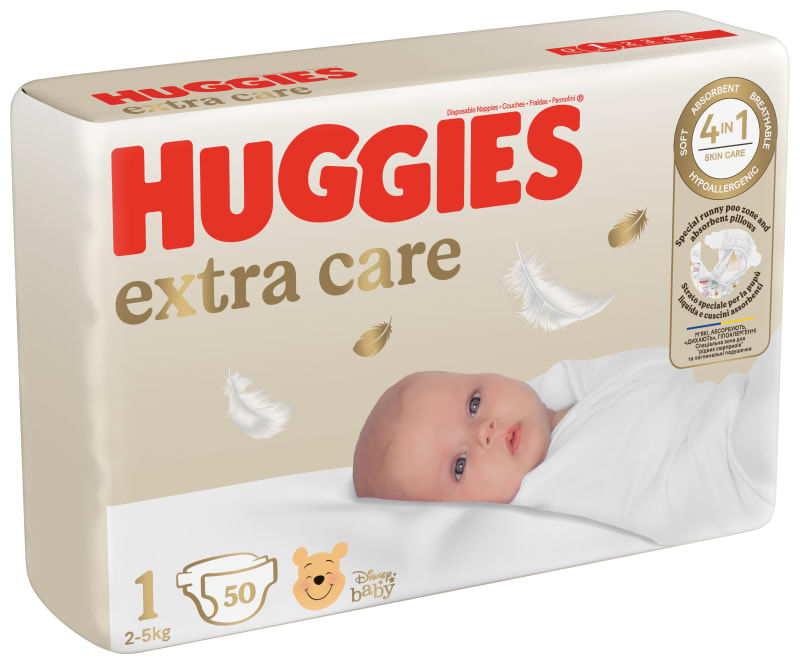 Pelena Huggies® Extra Care 1 (2-5kg), 50 copë