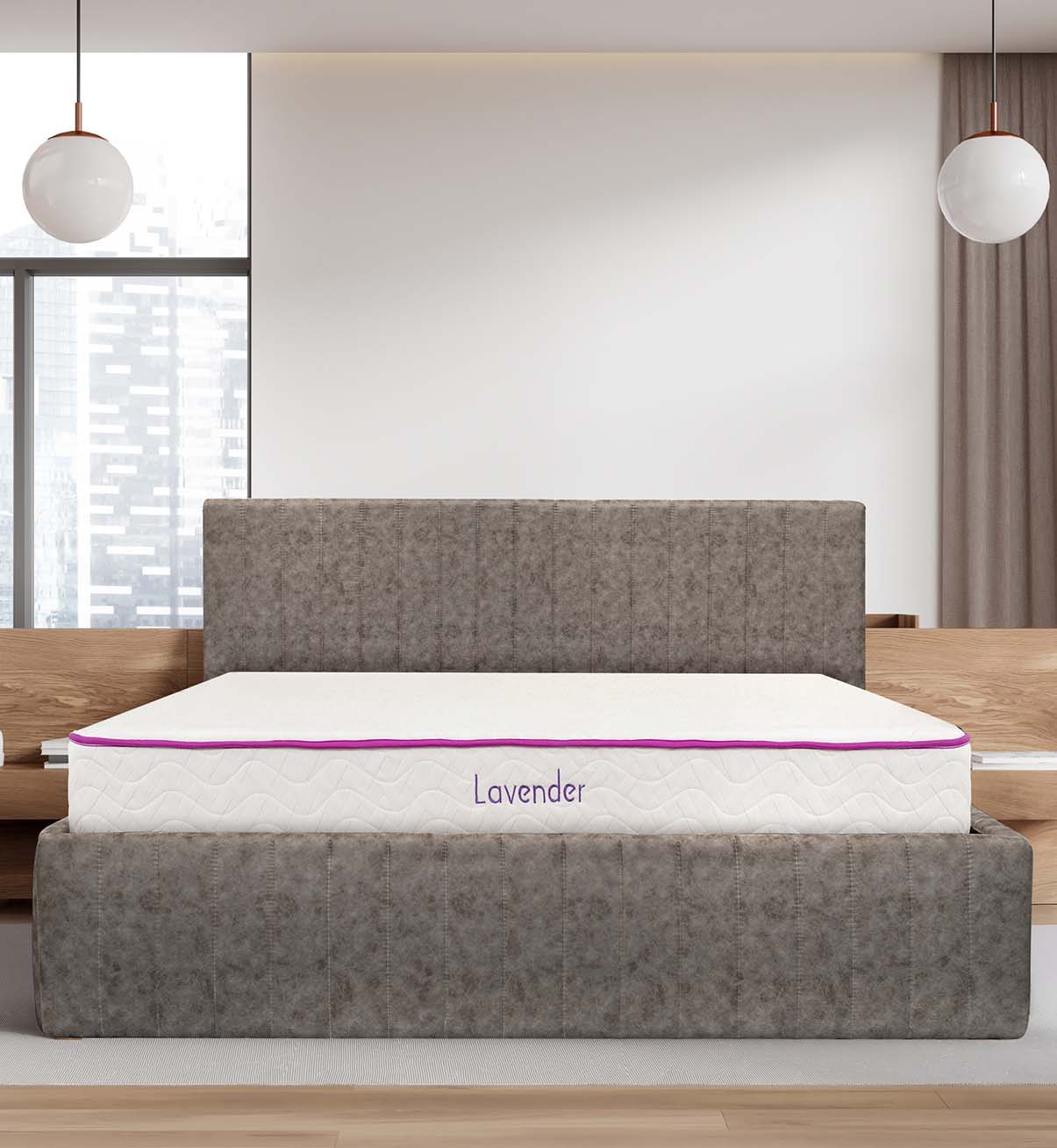 DYSHEK LAVANDER + KORNIZË SHTRATI + LATOFLEX AMADA GREY 160x200cm
