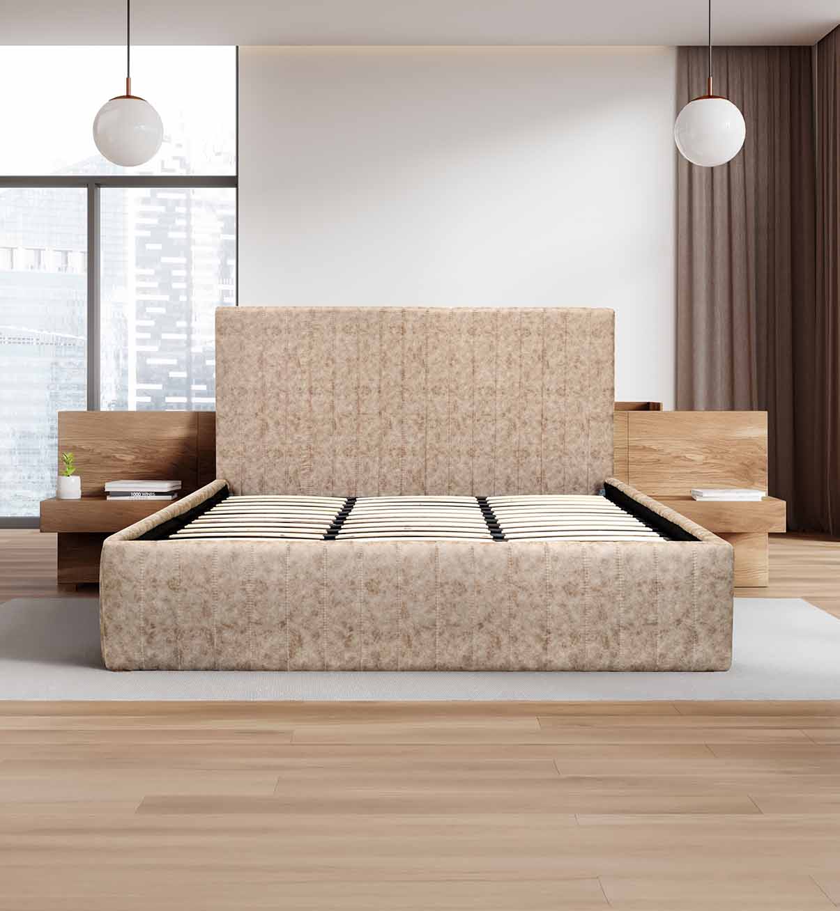 KORNIZË SHTRATI + LATOFLEX AMADA BEZHË 140x200cm