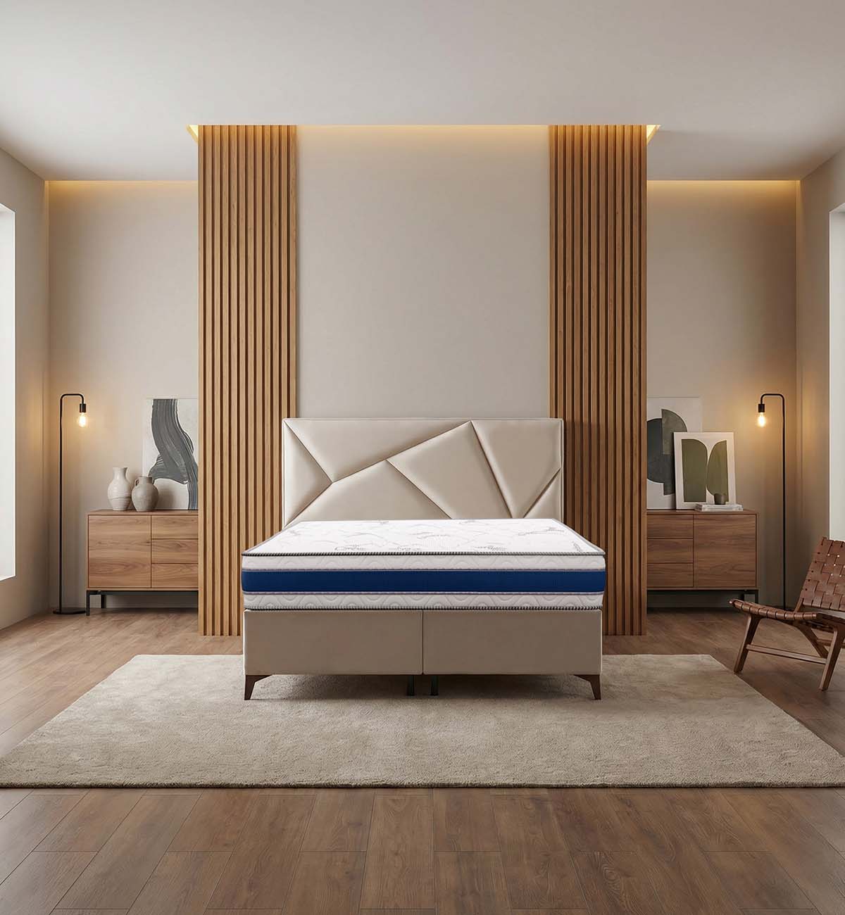 DYSHEK SOFT + KORNIZË SHTRATI + BAZË ME MEKANIZËM NGRITËS PLATINIUM 160x200cm