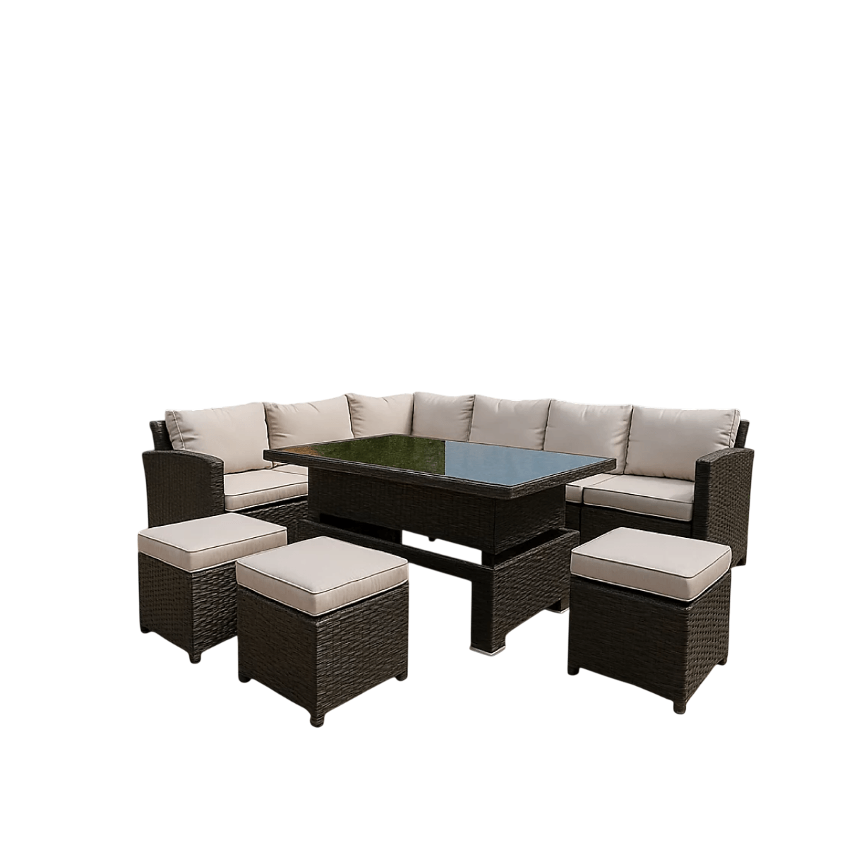 Set Këndore + Tavolinë + 3 Stola, F5120
