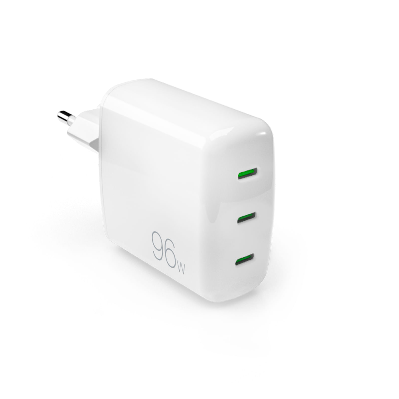 Karikues muri Puro GaN me 3 porta USB-C, 96W, i bardhë