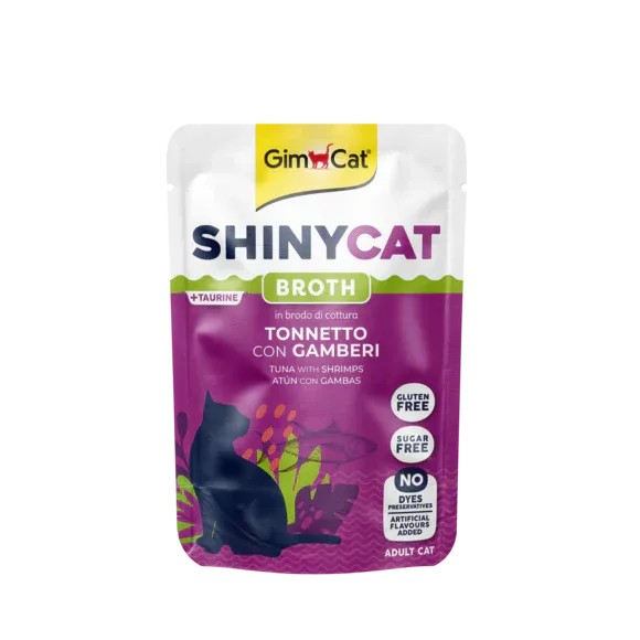 Ushqim i lëngshëm për mace, Shinycat Tuna me Karkalec, 70g