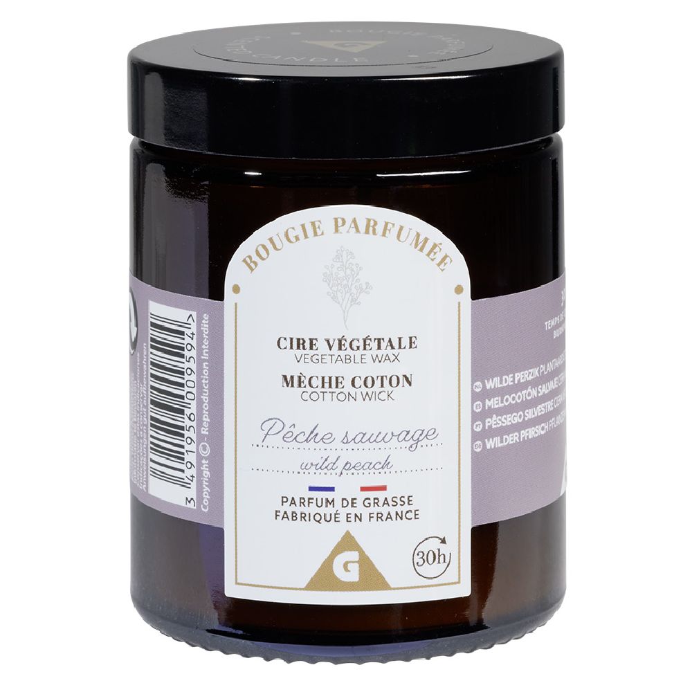 QIRI VJOLLCË VINTAGE NË XHAMI ME AROMA PJESHKE Ø7XH8CM