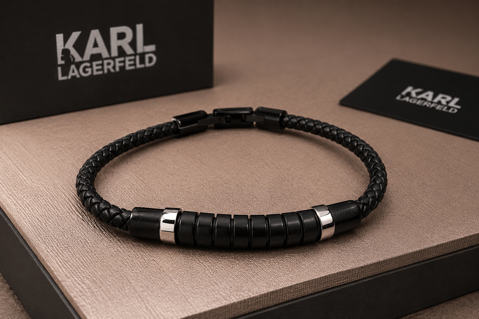 Karl Lagerfeld – Black Urban Bracelet për Meshkuj