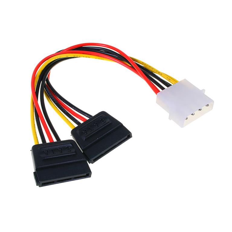 InLine 4-Pol Molex Strom Y-Kabel an 2x SATA-Strom - 0,15m