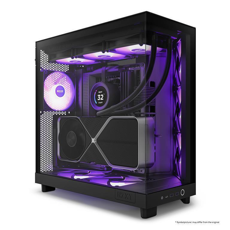 NZXT H6 Flow RGB (CC-H61FB-R1) - Kasë kompjuteri - e zezë