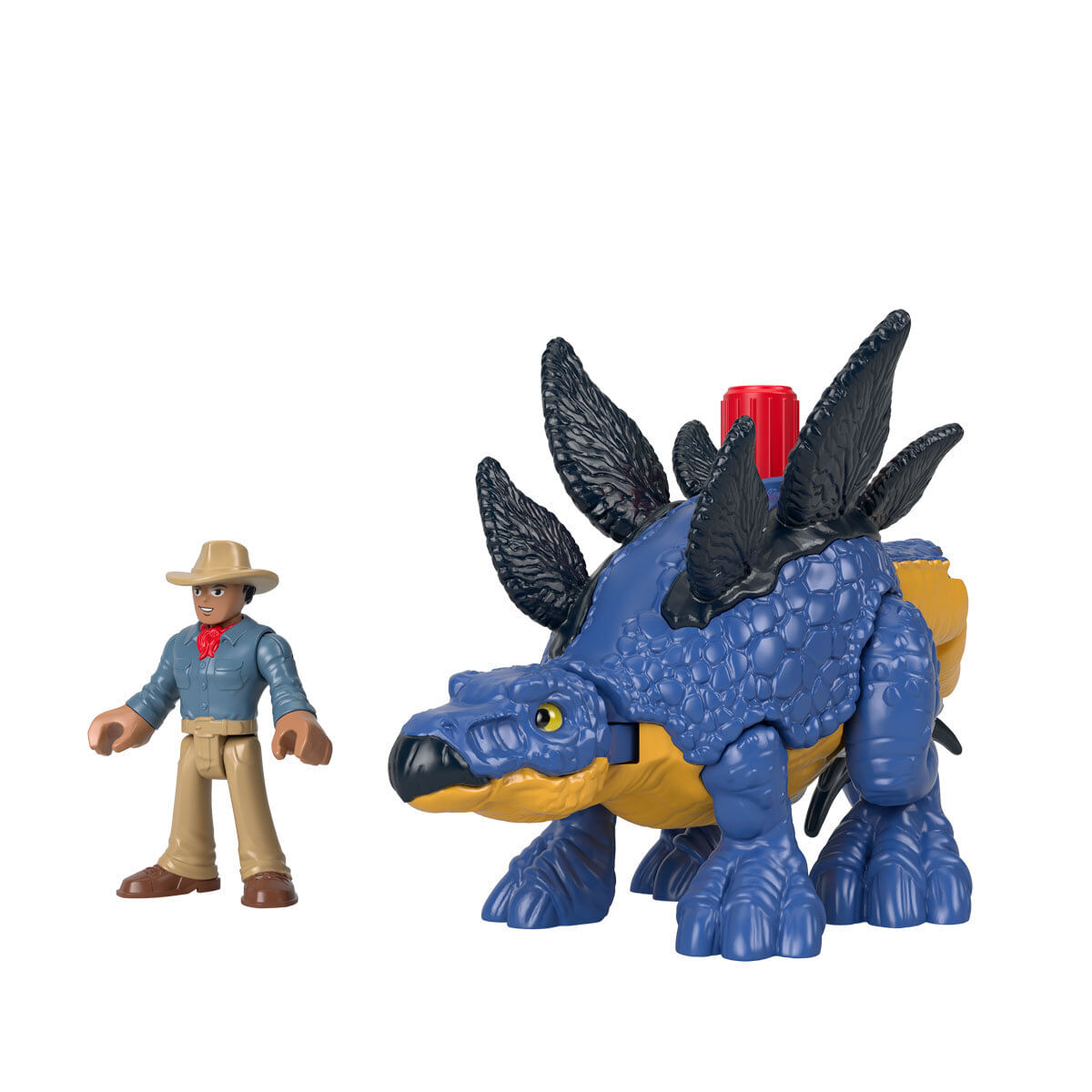 Lodër Imaginext Jurassic World Dominion Stegosaurus dhe Dr. Grant