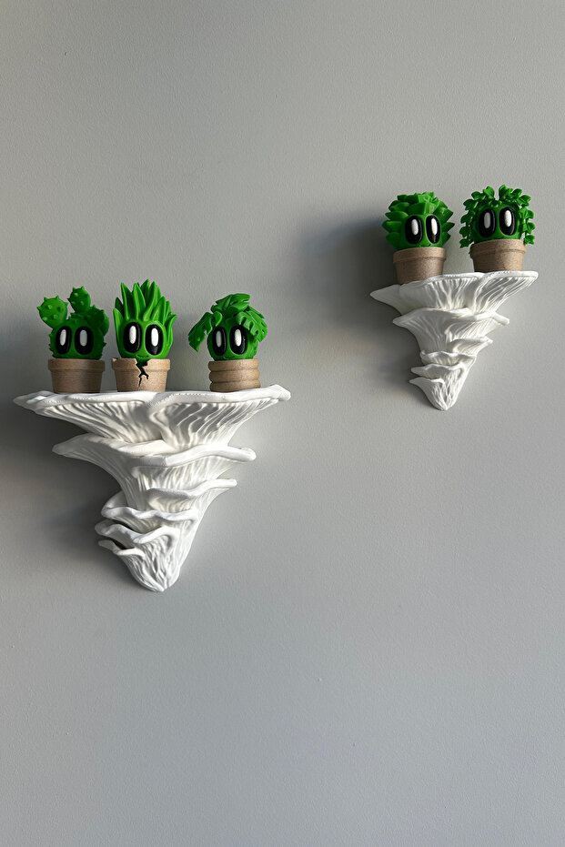 Set raftesh shumëfunksionale plastike (2 copë) Aberto Design Kërpudha, e bardhë