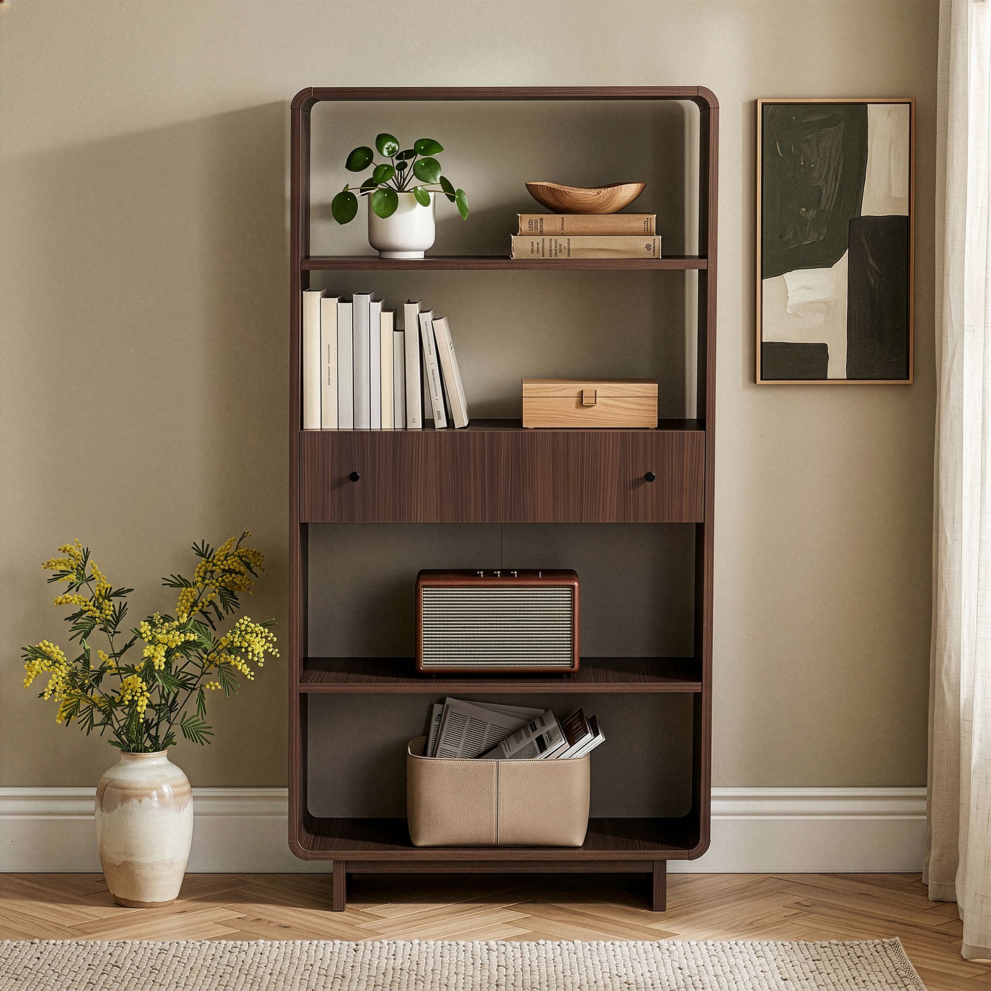 Raft librash Nordure, Senza - Milano Walnut
