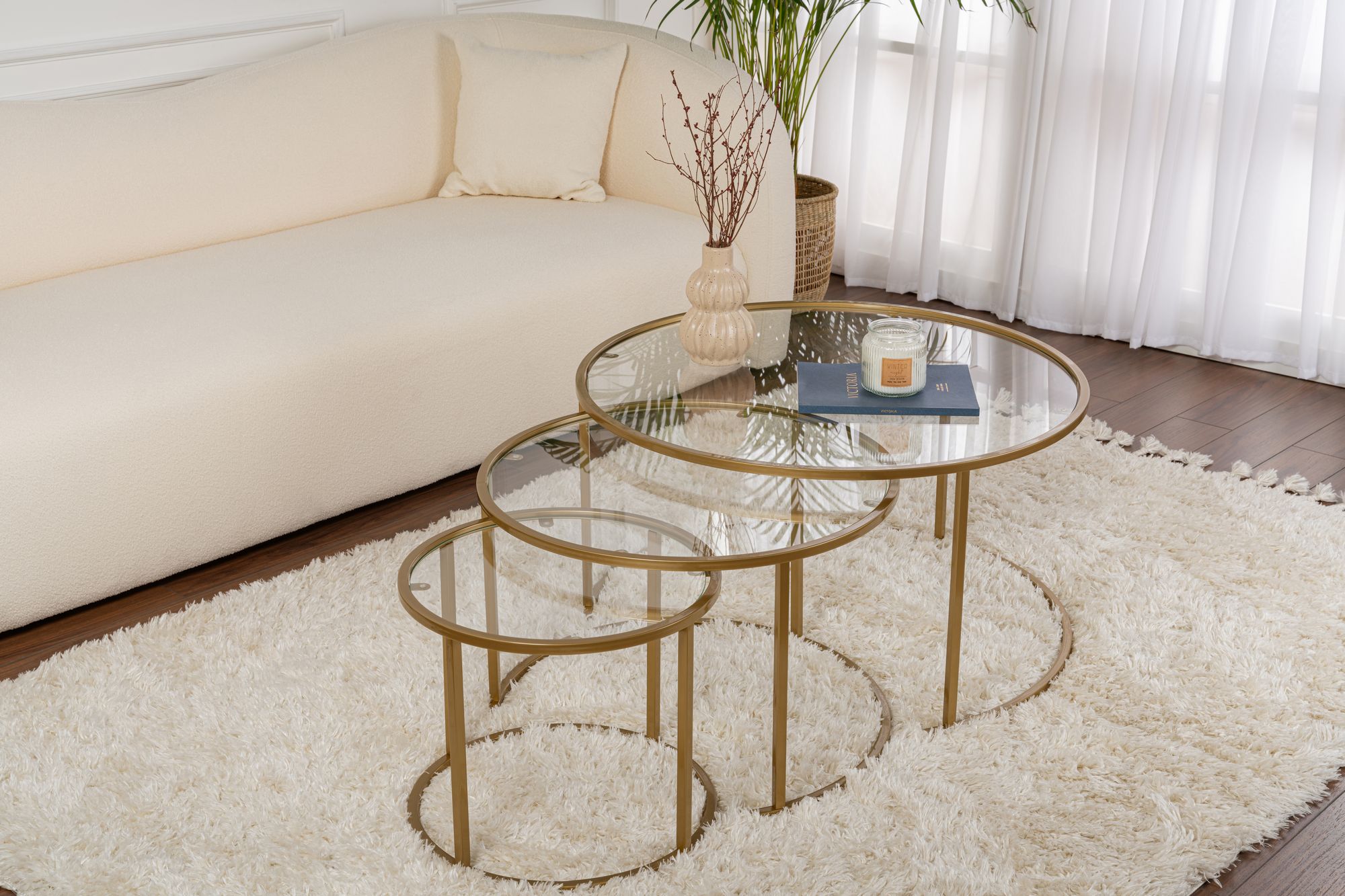 Set Tavoline Kafeje Nordure, Aurum - 80, 60, 42 - Ari, transparent