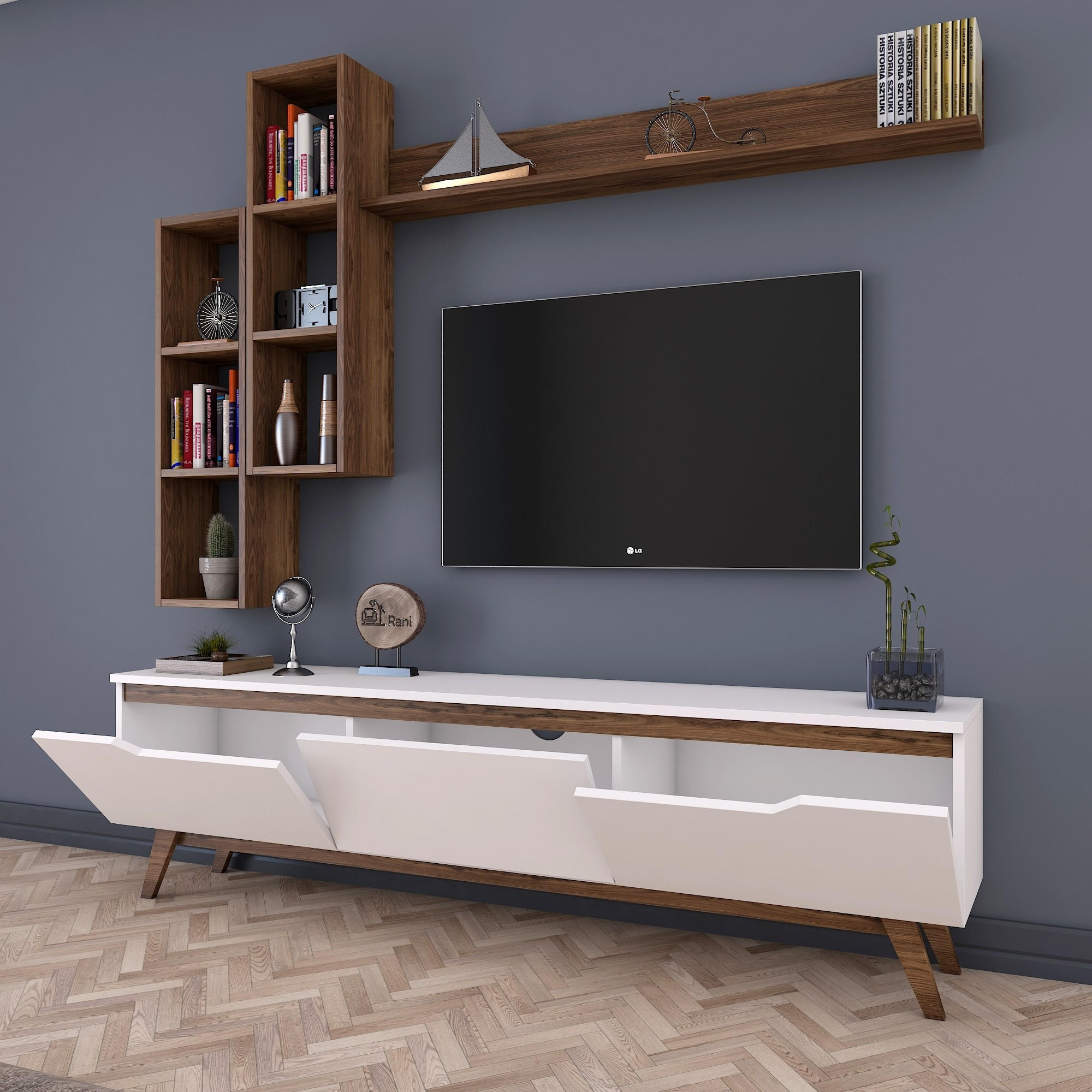 Njësi TV Hanah Home M16, e bardhë arre