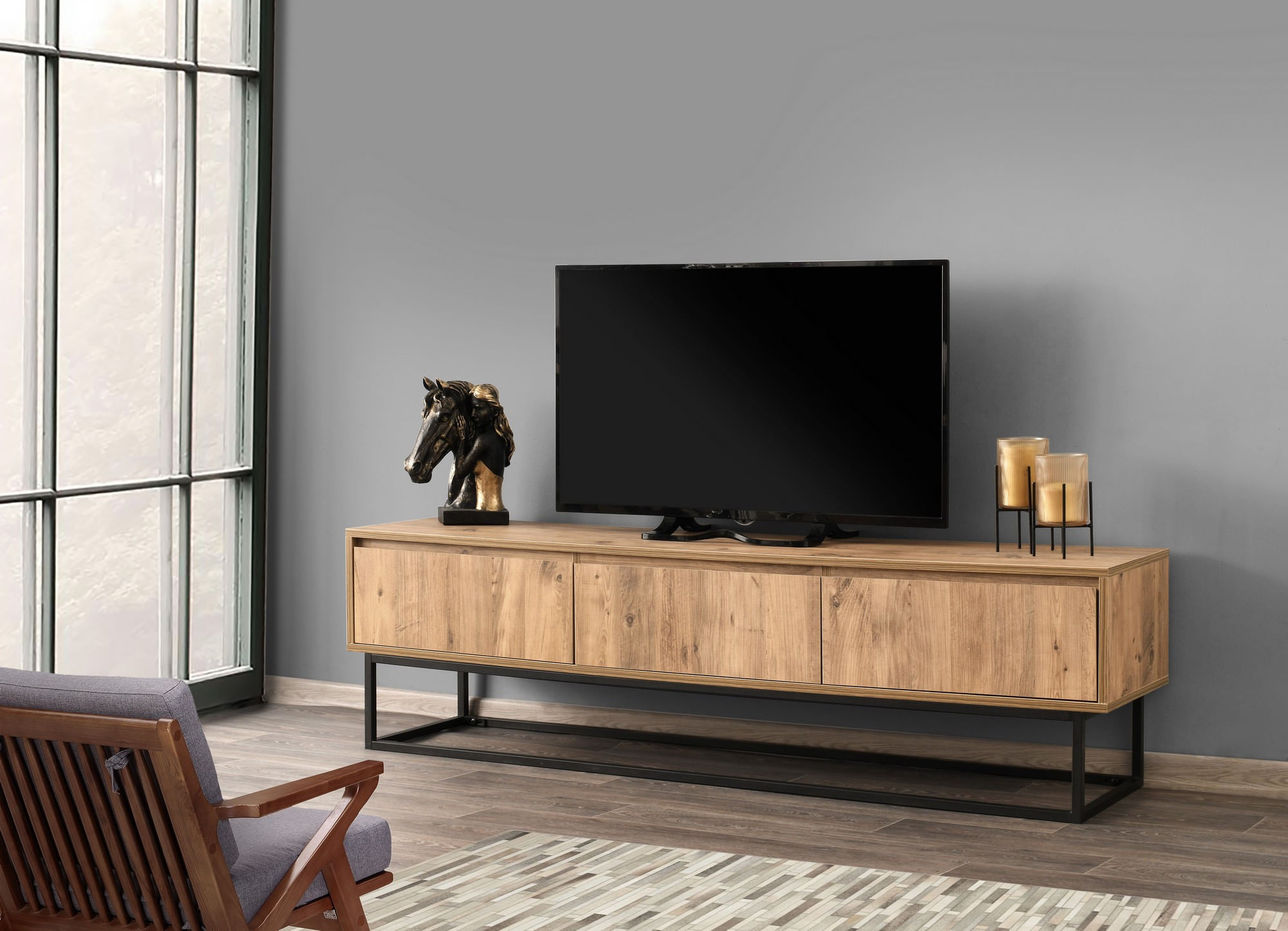 Stand TV Hanah Home Tilsim 180, pishë e zezë