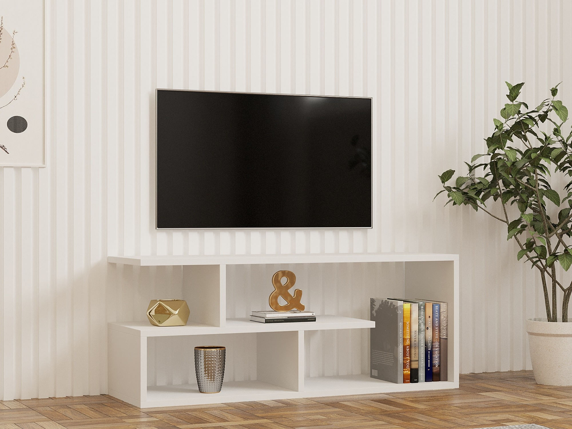 Stand TV Hanah Home Kafu, e bardhë