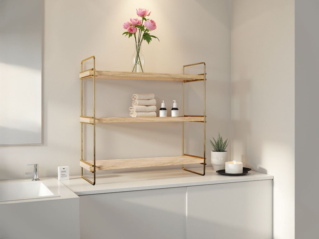 Raft muri Hanah Home Masa Üstü 3 Katli Organizer, Servis Rafi, ari kafe