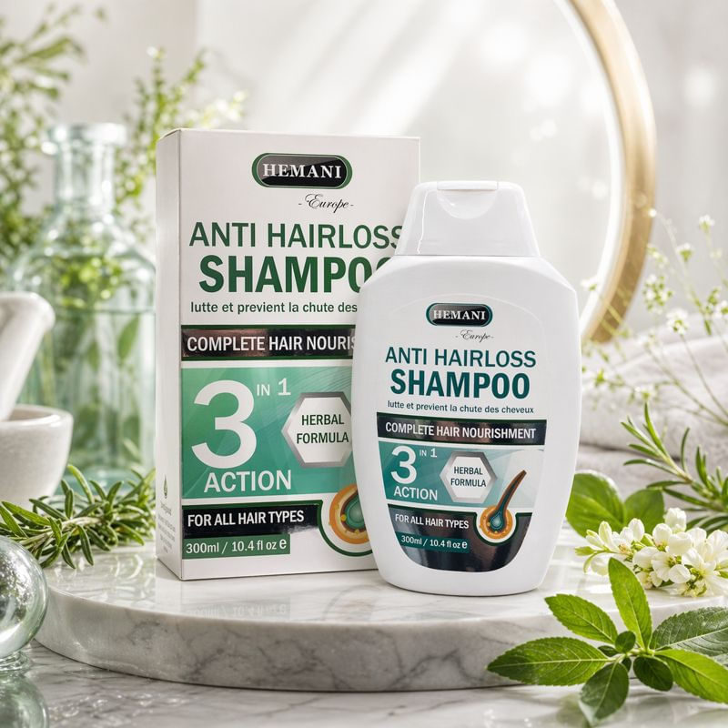 Kujdesi për flokët Hemani HEMANI Anti Hairloss Shampon 3 in 1