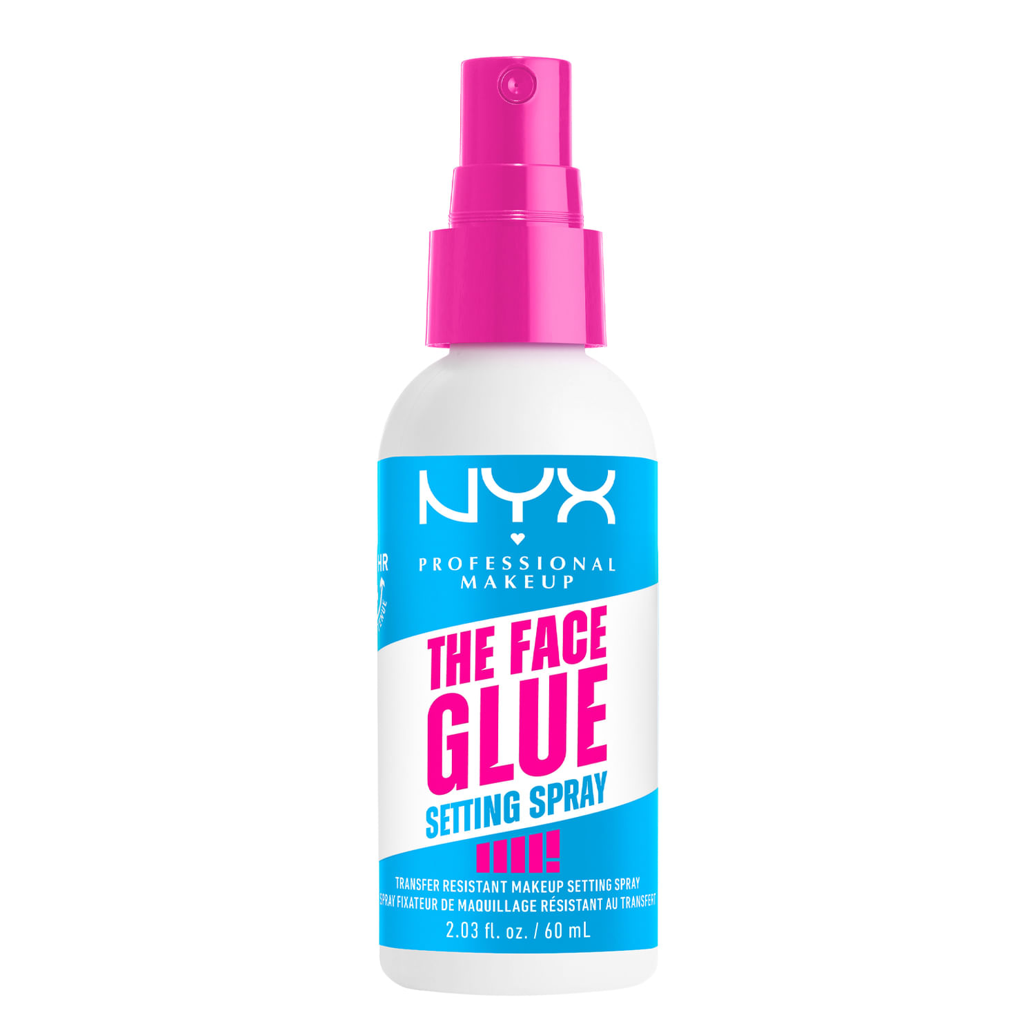 Spray fiksues grimi NYX Professional MakeUp The Face Glue për femra, 60ml