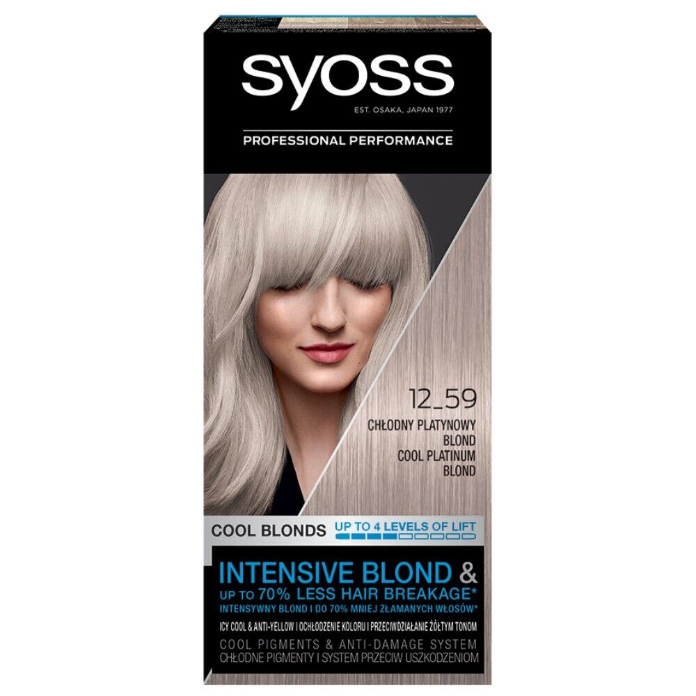Ngjyrë për flokë Syoss, 12-59 Platinum Blond, 50 ml