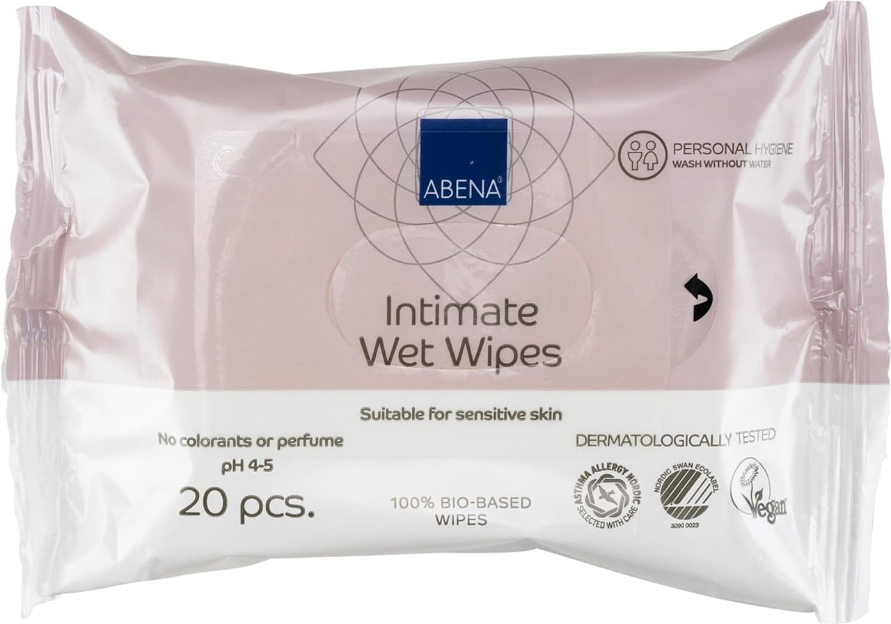 Letra të lagura ABENA Intimate Wet Wipes (për zonën intime), 20 copë