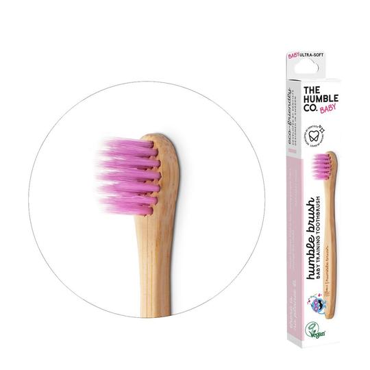 Brushë për bebe (6 muaj-2 vjet) The Humble Co., bambu, me fije shumë të buta, kaltër