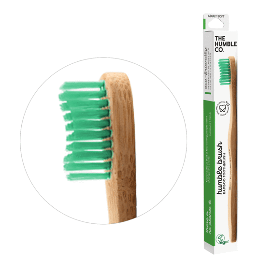 Brushë për të rritur The Humble Co., bambu, me fije shumë të buta (sensitive), kaltër
