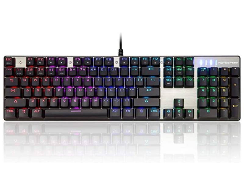 Tastierë MOTOSPEED CK104 - USB,  e zezë/argjendtë