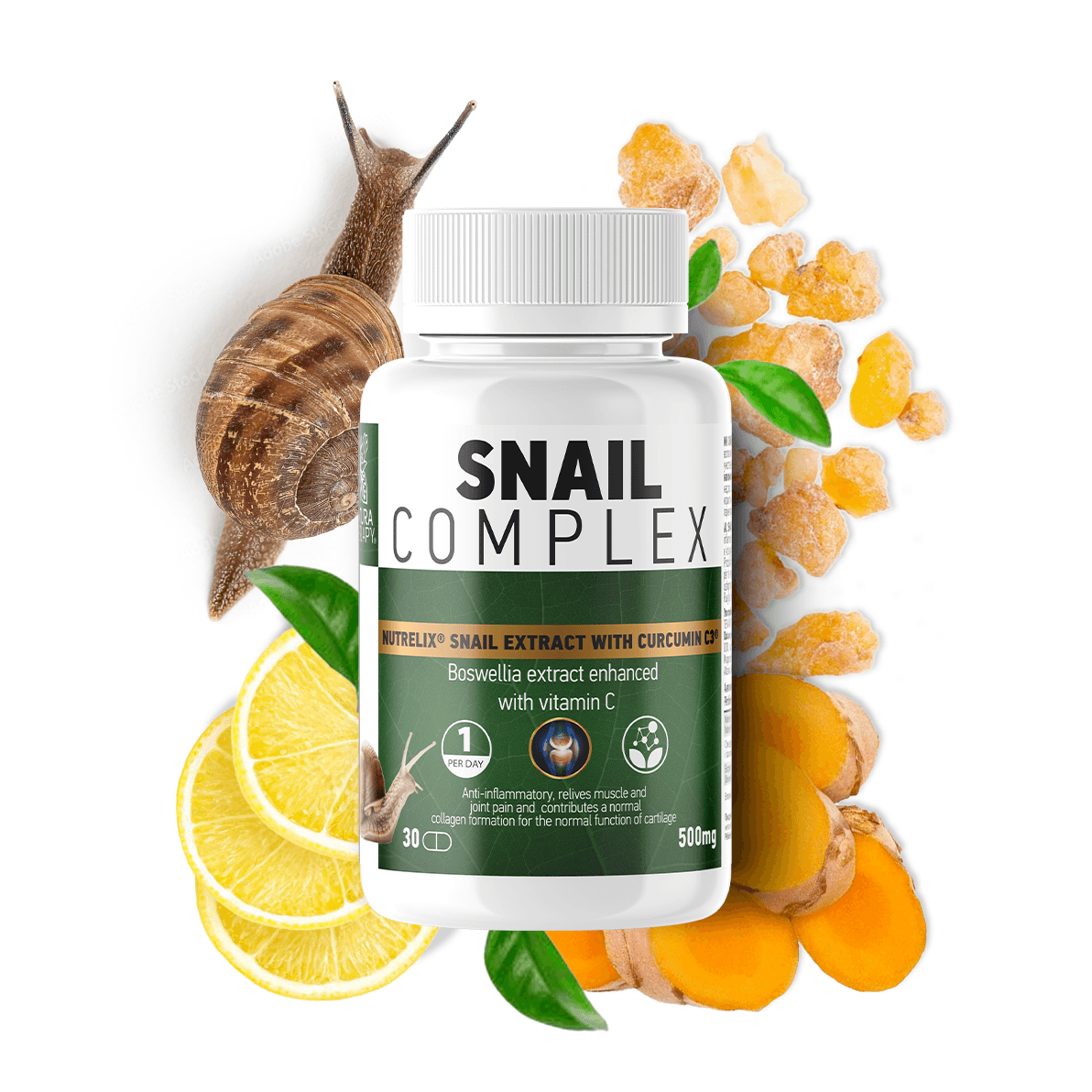 Suplement Natura Therapy për mbrojtjen e kyçeve Snail complex, 30 kapsula