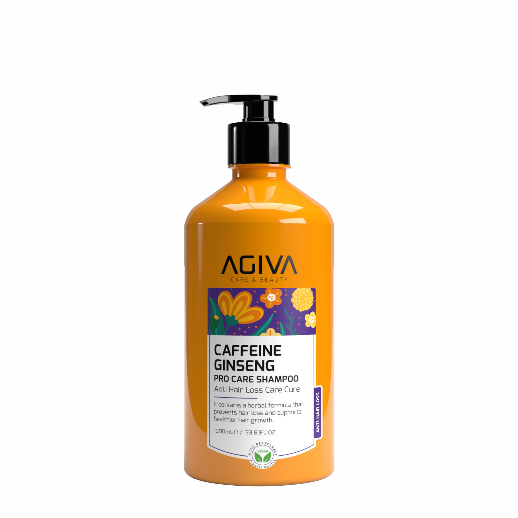 Shampon për flokë Agiva, Caffeine Ginseng Pro Care, 1000ml