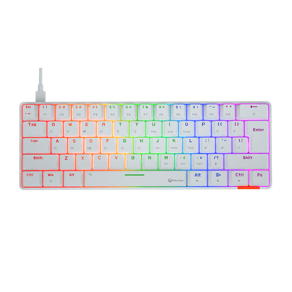 Tastierë Meetion Hestia P8889 MK005 – Mekanike USB, 60%, RGB, White
