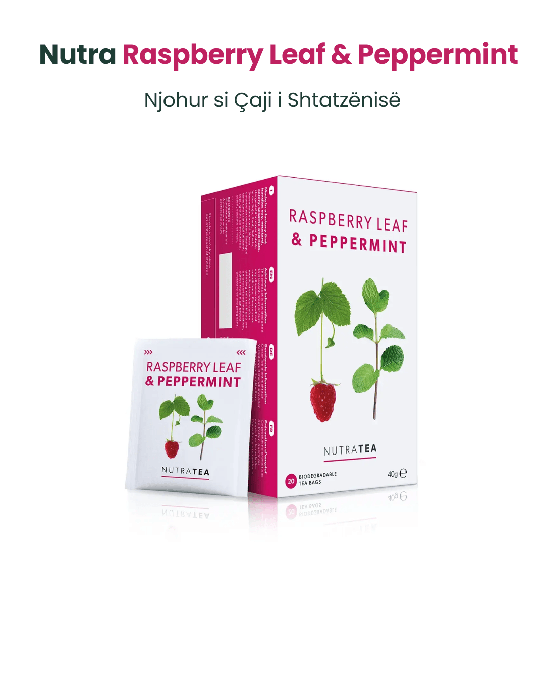 Çaj Nutra Raspberry Leaf & Peppermint (Çaji i Shtatzënisë) – 20 qeska