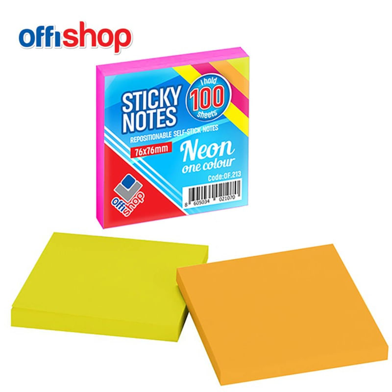 Osh Postit 75X75 100F Neon 1/12 Of213