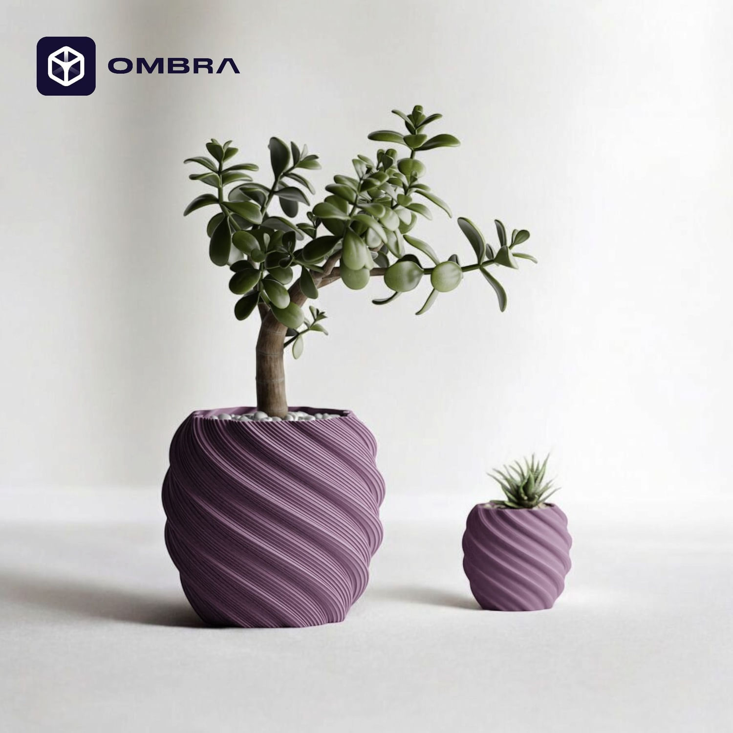 Vazo dekorative Ombra me sipërfaqe me vija (model 2)