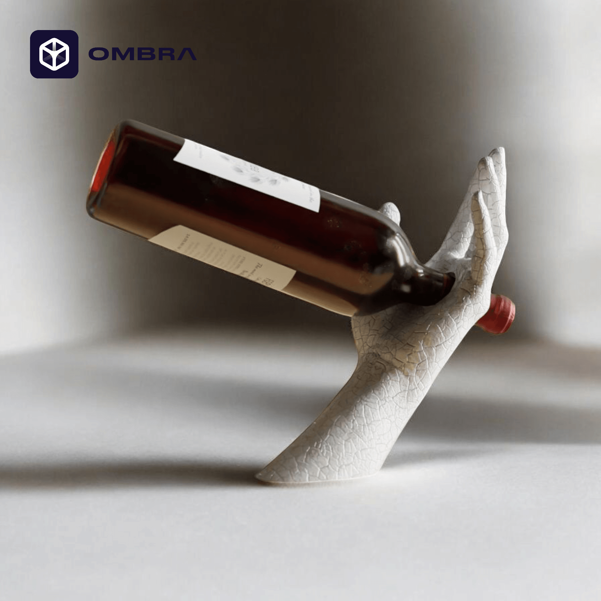 Mbajtëse shishe vere Ombra “Hand Wine Holder Texture”
