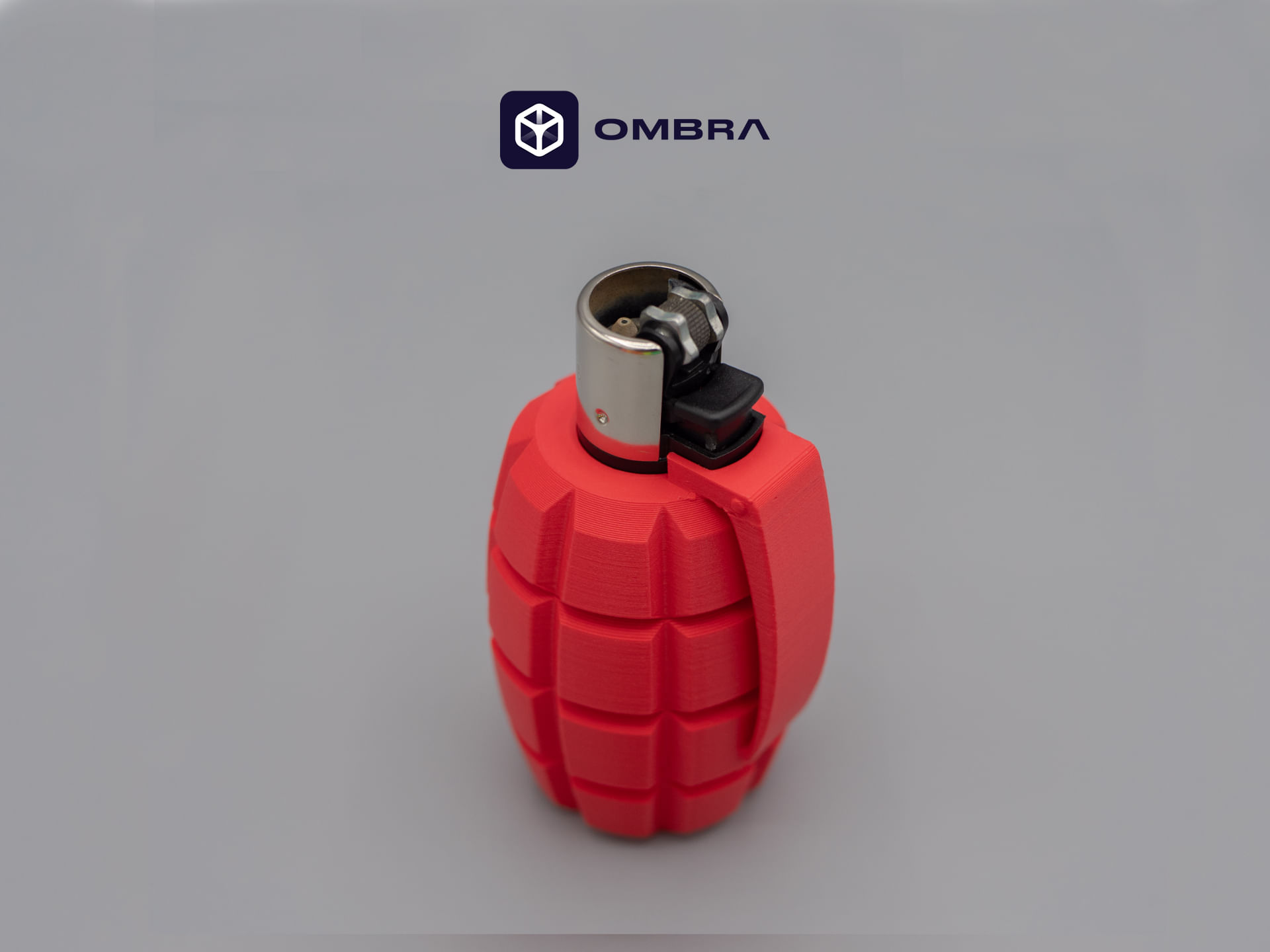 Mbajtëse për çakmak Clipper Ombra Dizajni "Grenade" e kuqe