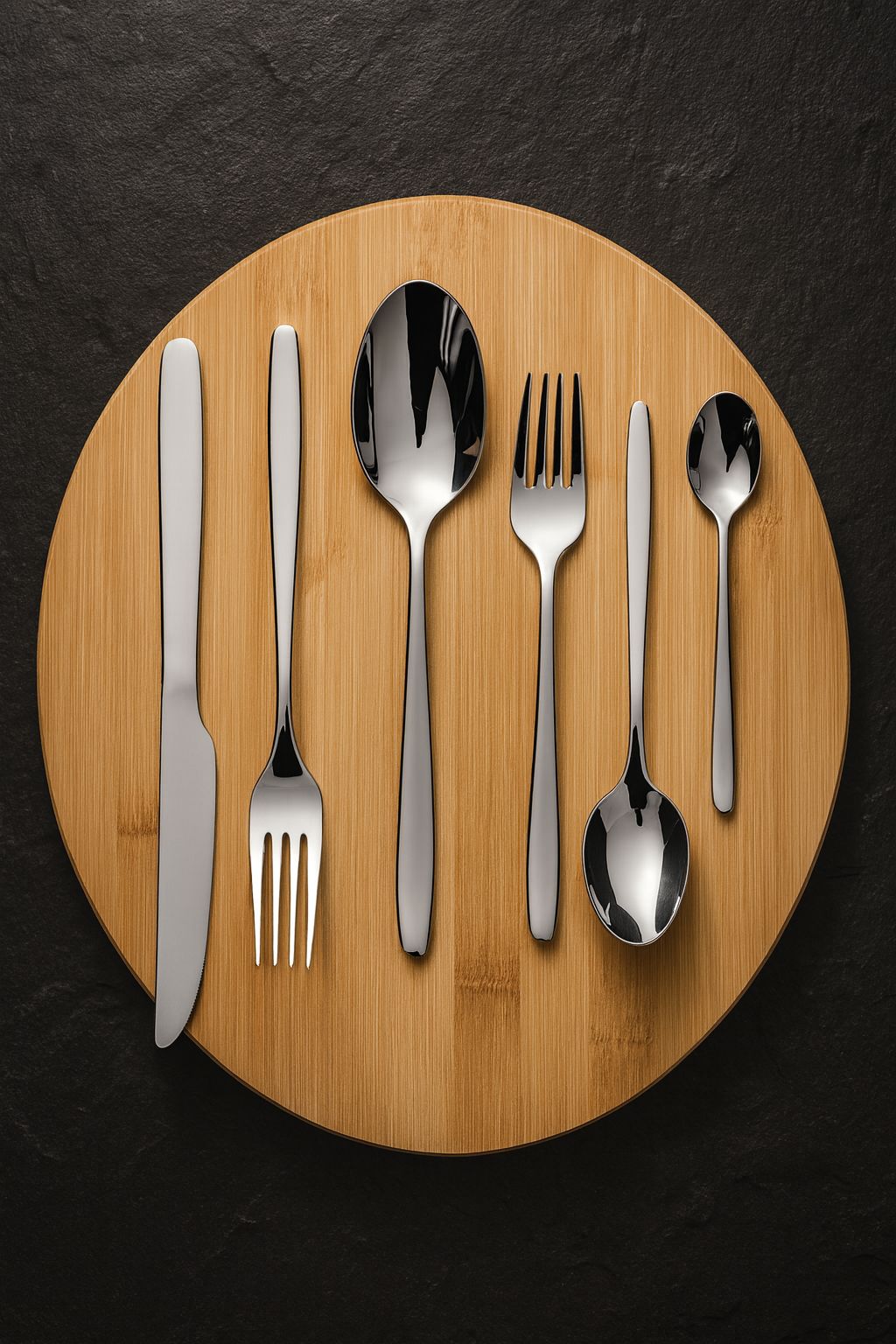 Set lugë, thikë dhe piruna silver, metal, 36 pjesë, për 6 persona
